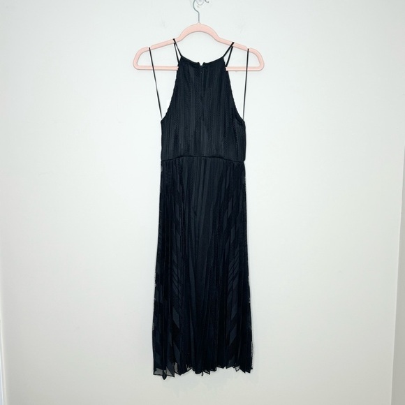 NWT Theory Pleated Midi Dress Black Mod Lace Size 2 - Picture 8 of 8